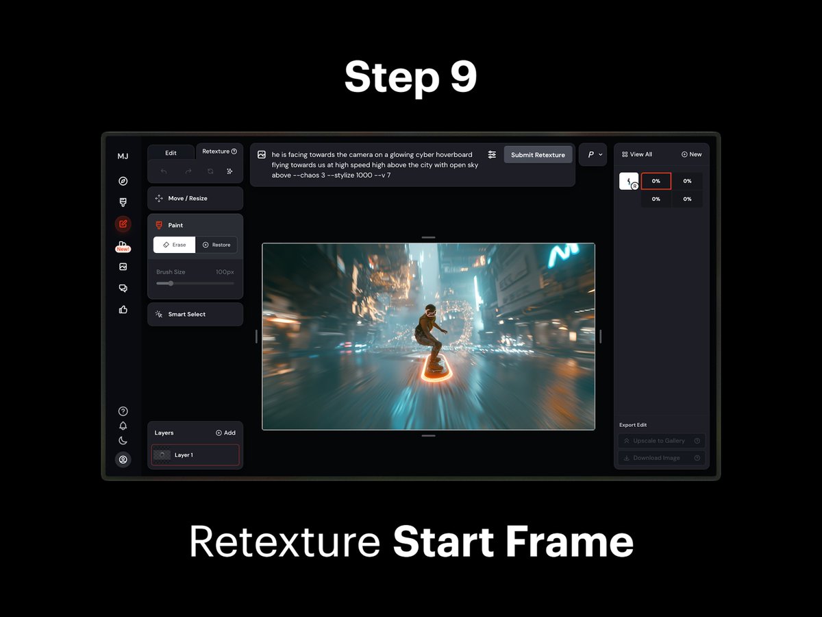 Step 9: Retexture Start Frame 1