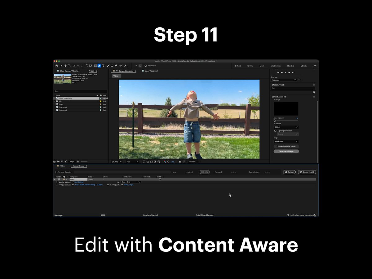 Step 11: Edit with Content Aware