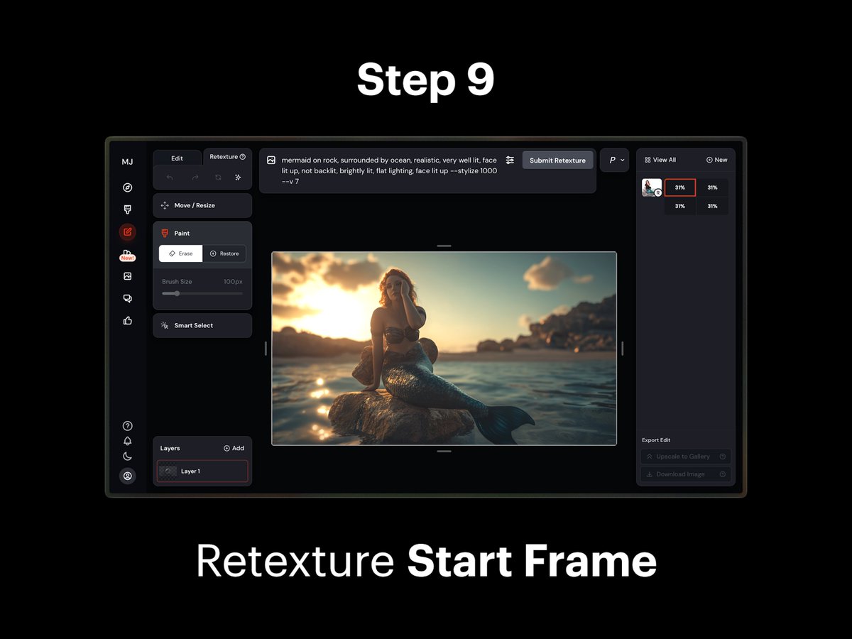 Step 9: Retexture Start Frame 1