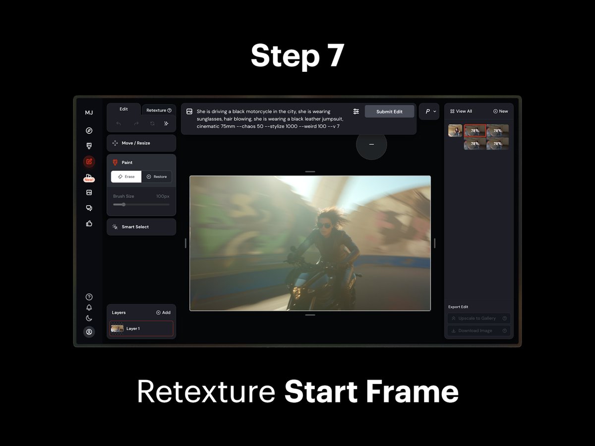 Step 7: Retexture Start Frame 1