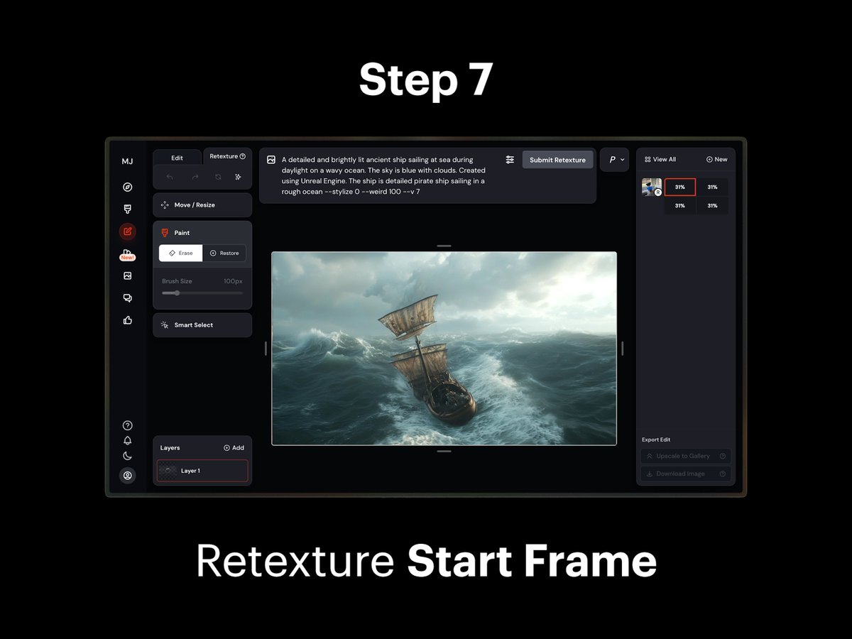 Step 7: Retexture Start Frame 1