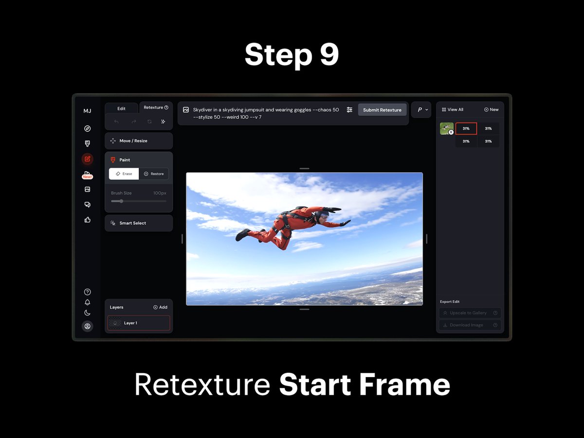 Step 9: Retexture Start Frame 1