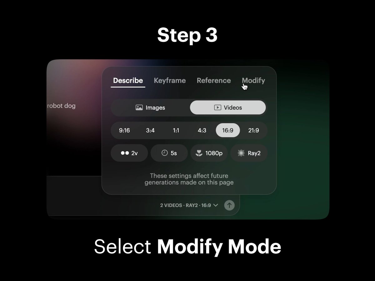 Step 3: Select Modify Mode 1