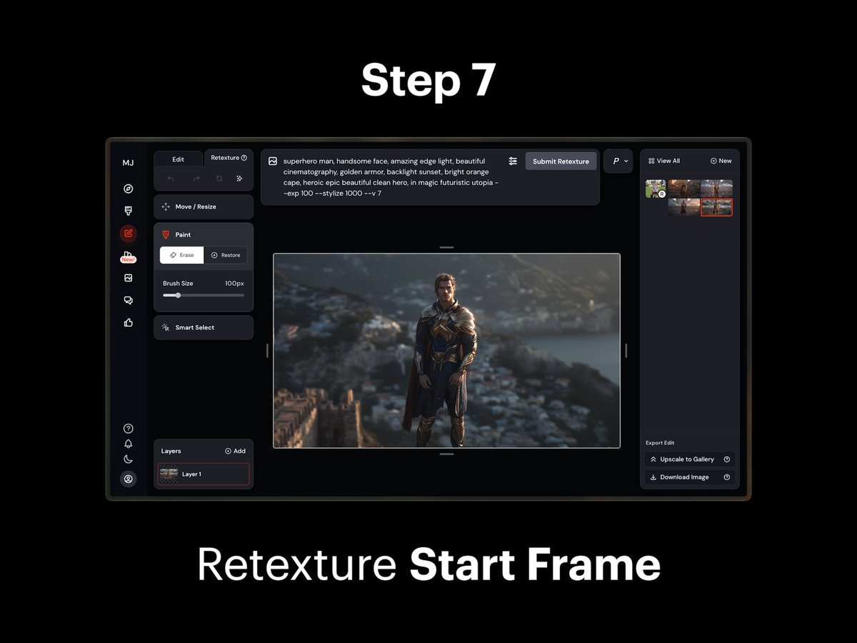 Step 7: Retexture Start Frame 1
